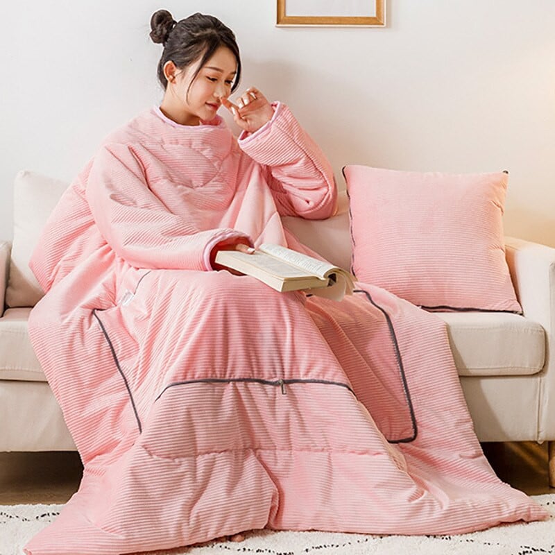 Winter Lazy Blanket with Sleeves