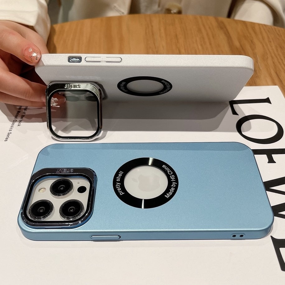 Camera Protector Film Holder Logo Hole Case For iPhone